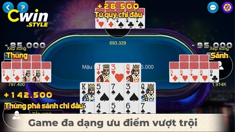 Game Mậu Binh online Cwin - Trò chơi hấp dẫn nhất 2025 3 Game đa dạng ưu điểm vượt trội